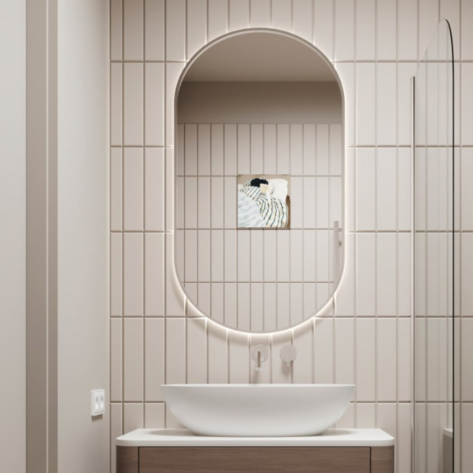 Зеркало по индивидуальному заказу 600*1070 с подсветкой