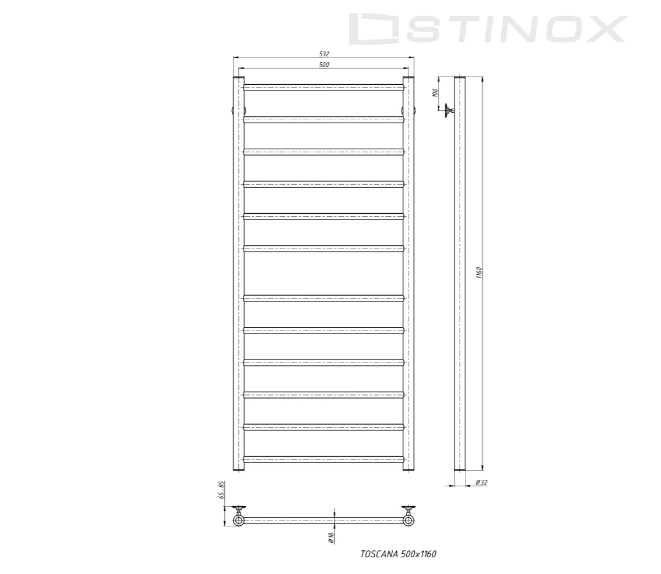 Полотенцесушитель Stinox Toscana бронза