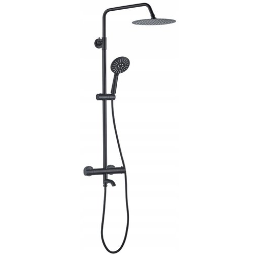 Душевая стойка Rea Lungo Black с термостатом черный