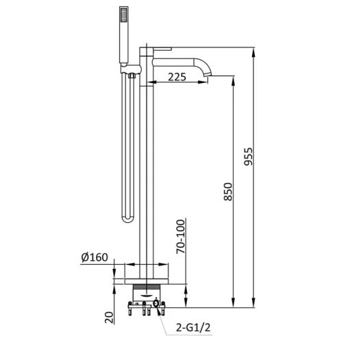 Смеситель для ванны Vincea Desire хром