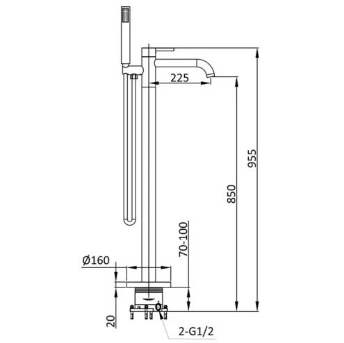Смеситель для ванны Vincea Desire хром