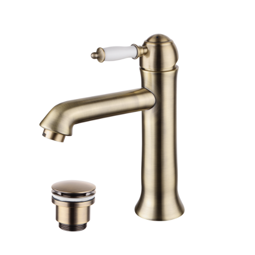 Смеситель Lemark Villa для умывальника с донным клапаном, бронза