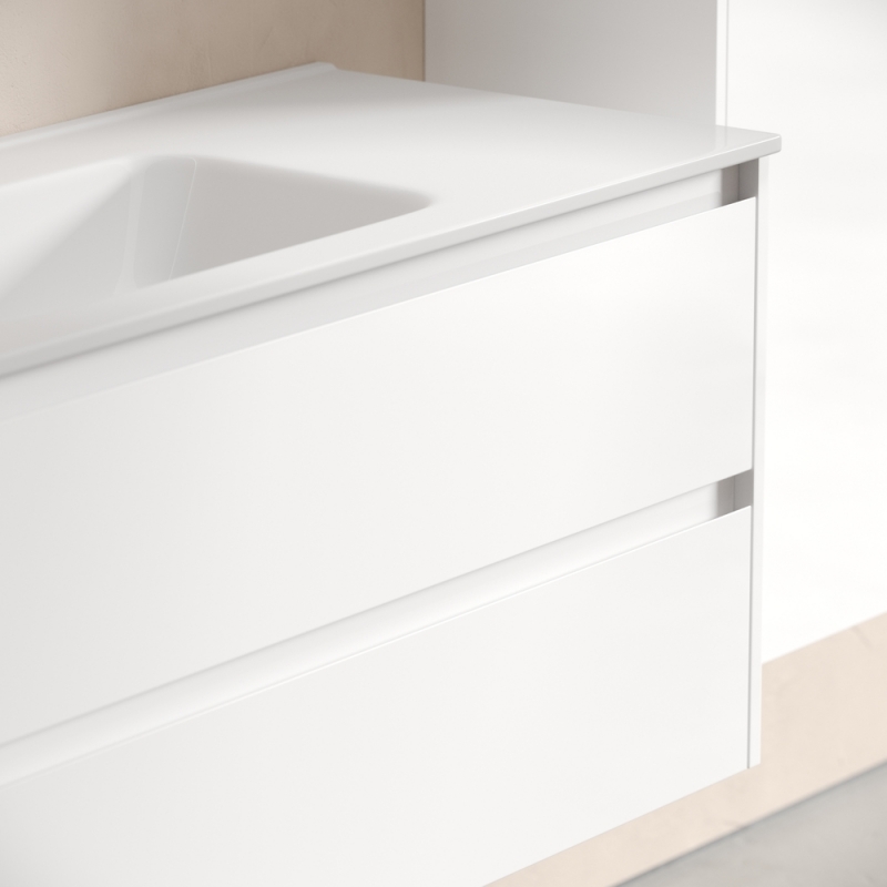 Тумба под раковину Sancos Libra 120*45 подвесная, белый глянец