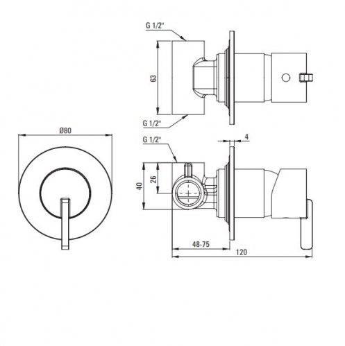 DEANTE SILIA Смеситель скрытого монтажа 1-функц., брашированная бронза