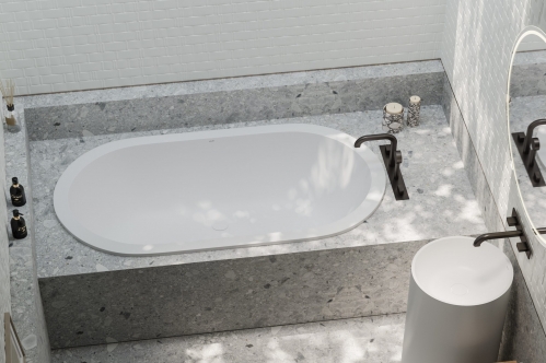 Ванна каменная Holbi Lyra, из каменной массы Solid Surface, встраиваемая