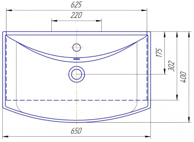 Раковина Aqwella Стиль 65 мебельная