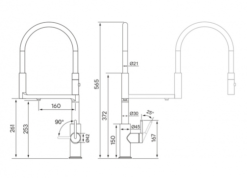 СМЕСИТЕЛЬ PAULMARK TORNADO, (МЕДНЫЙ/БРАШИРОВАННАЯ МЕДЬ)