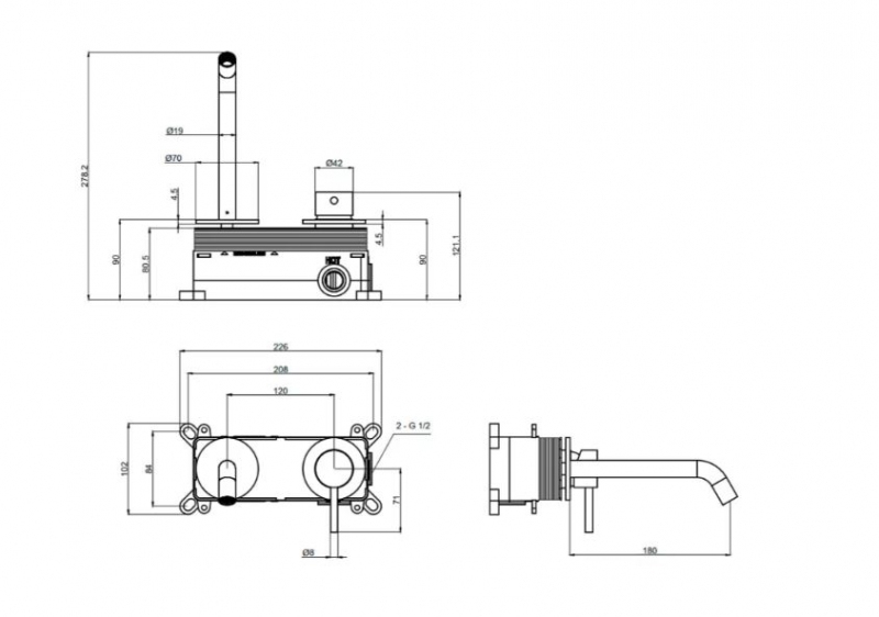 Смеситель для умывальника AQUAme Siena графит