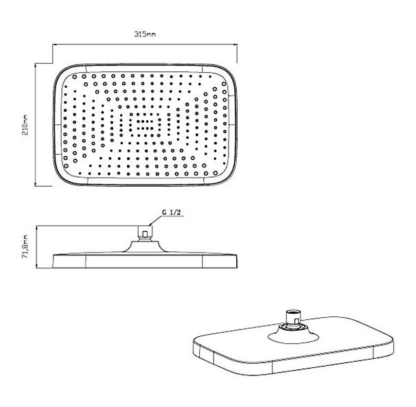 Душевая система скрытого монтажа Vincea  c термостатом, графит