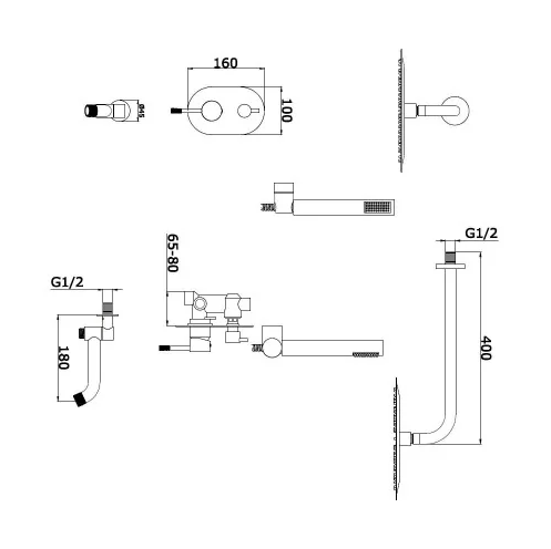 Душевая система Vieir белый матовый