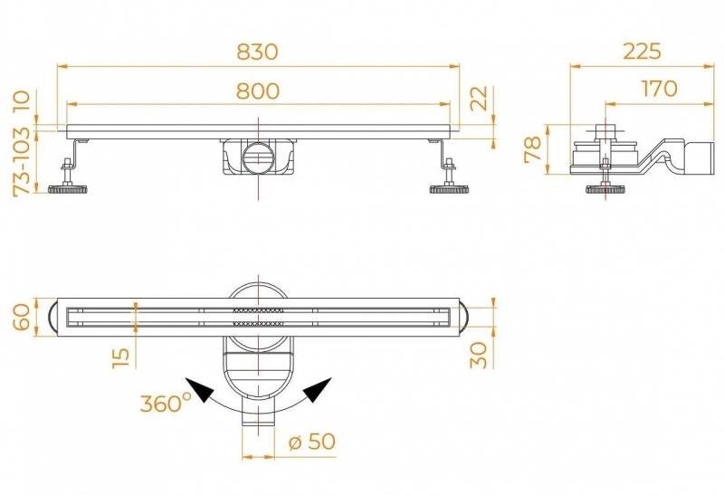 Душевой трап RGW хром