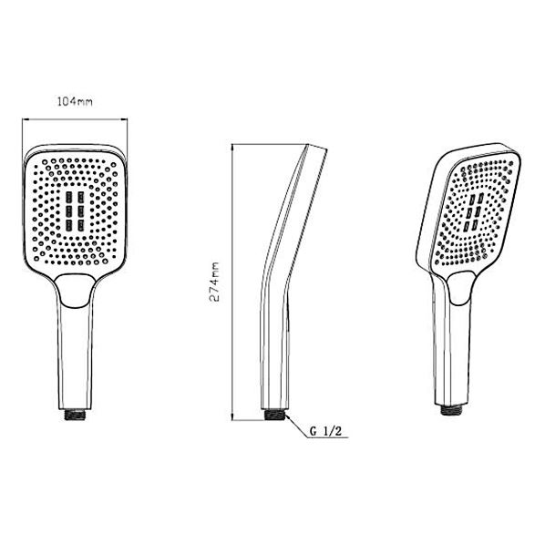 Душевая система скрытого монтажа Vincea  c термостатом, графит