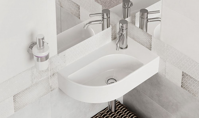 Умывальник Cameo 45*25 см белый правый