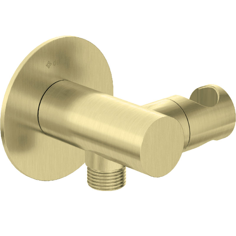 ШТУЦЕР ДЛЯ ПОДКЛЮЧЕНИЯ ШЛАНГА DEANTE SILIA, С ДЕРЖАТЕЛЕМ ДЛЯ ЛЕЙКИ, золото матовое