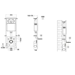 Комплект инсталляции Welt-Wasser Marberg 410 SE с унитазом Niagara Vista NG-9301 и черной клавишей смыва