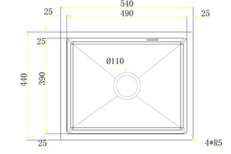 Кухонная мойка из нержавейки BLANTEK LS-5444S Brushed