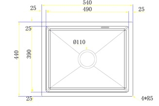 Кухонная мойка из нержавейки BLANTEK LS-5444S Brushed