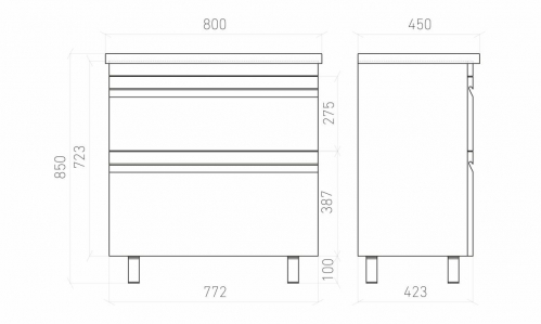 Тумба напольная Laparet VENUS под умыв-к Creavit Ideal, УЛЬТРА белый глянец