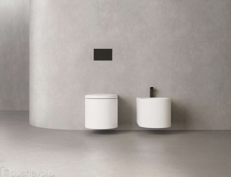 Унитаз подвесной Salini Gemelli из искусственного камня (S-Stone) с крышкой микролифт