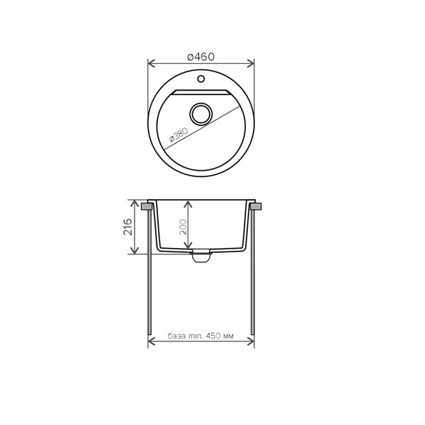 Кухонная мойка Polygran Atol-460, серый