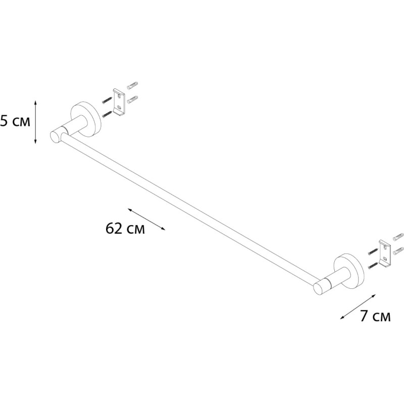 Полотенцедержатель Fixsen Comfort Chrome, 62 см, хром