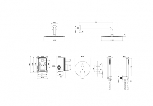 Душевая система AQUATEK Бетта, графит