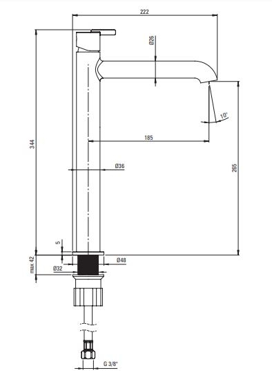DEANTE SILIA  Смеситель для раковины высокий, брашированная бронза