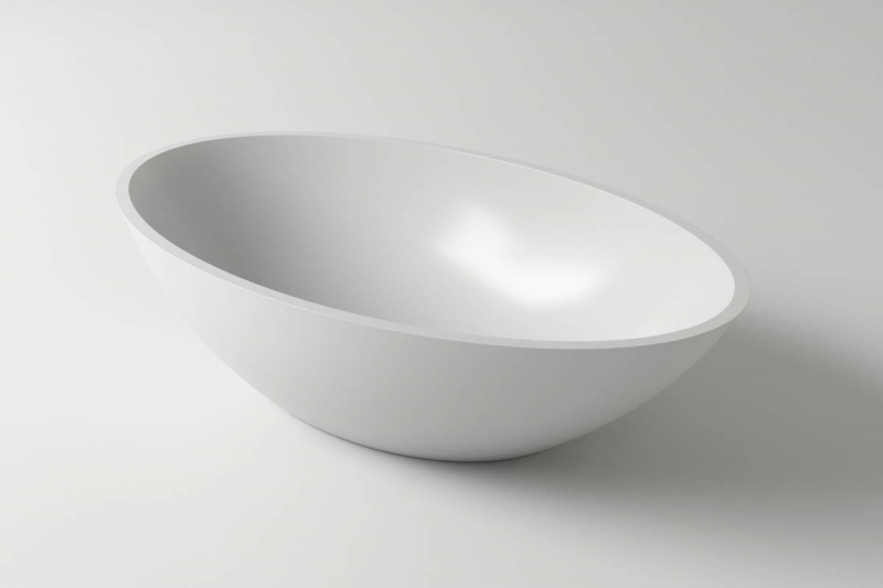 Раковина каменная Holbi Dione, 60x36 см, из Solid Surface