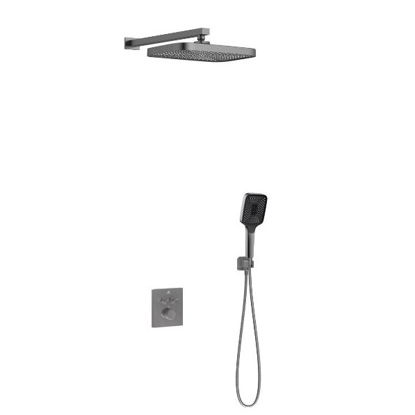 Душевая система скрытого монтажа Vincea  c термостатом, графит