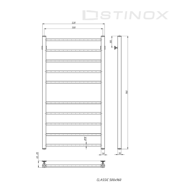 Полотенцесушитель Stinox Classic хром