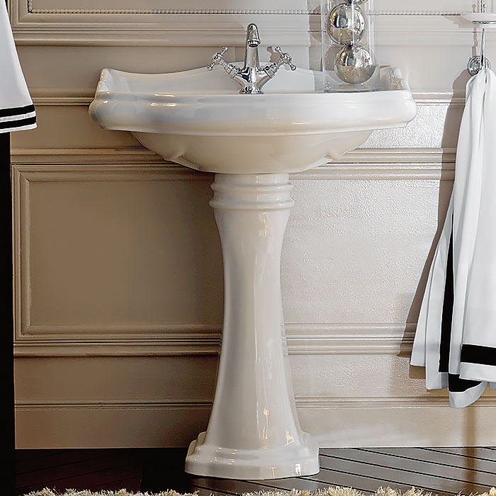 Kerasan Retro 69 Раковина 69х52 см с пьедесталом, 1 отв., цвет: белый