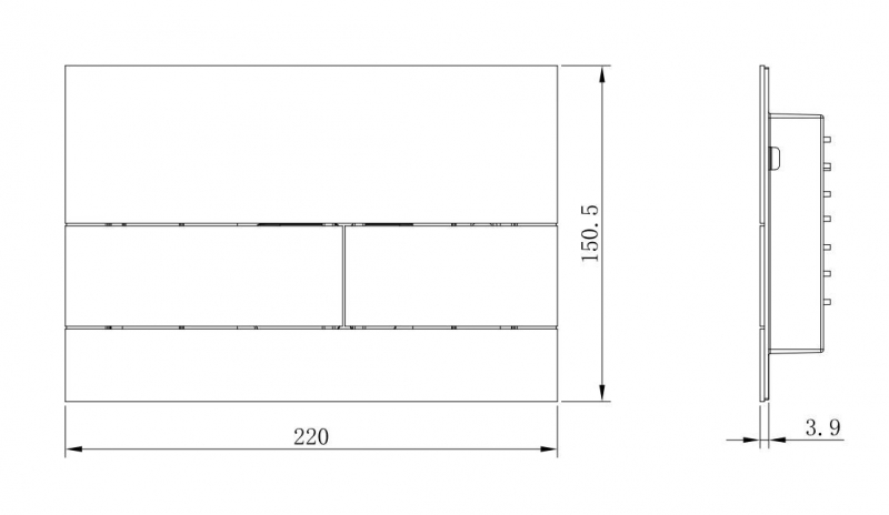 Кнопка для инсталляции Boheme, нерж.сталь, цвет черный