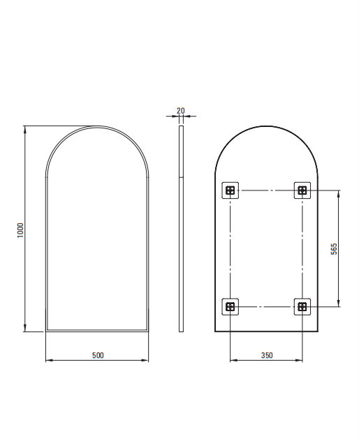 Зеркало Deante Silia, цвет графит