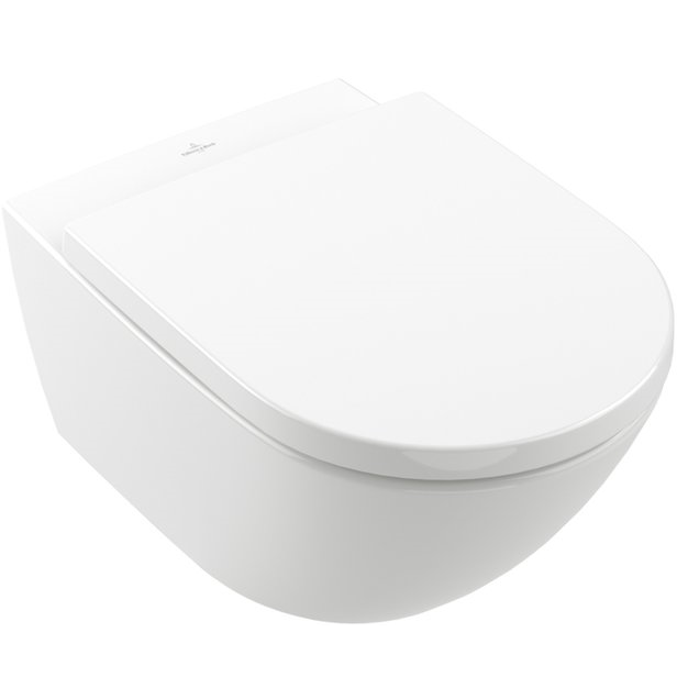 Подвесной унитаз Villeroy& Boch Subway 3.0 37x56 с сиденьем SoftClose безободковый