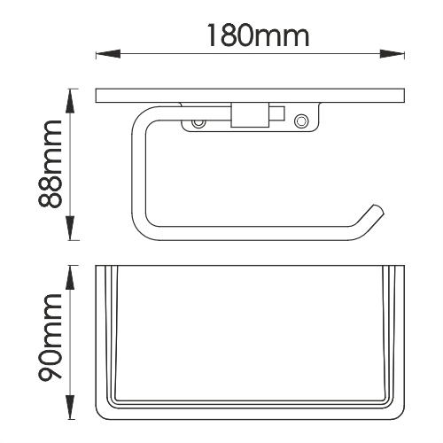 Держатель туалетной бумаги с полочкой для телефона