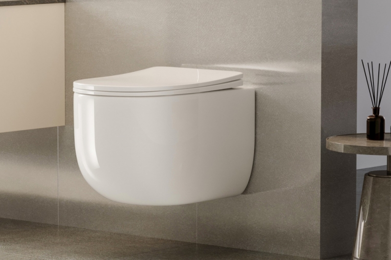 Унитаз ABBER Bequem подвесной белый, безободковый, смыв торнадо