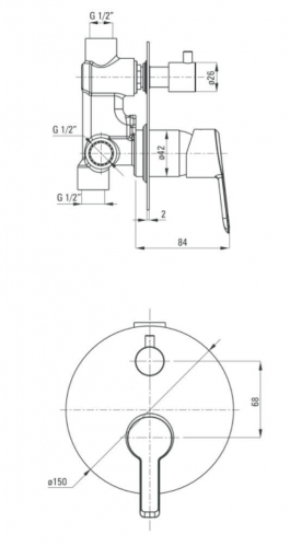 Смеситель для душа DEANTE ARNIKA, скрытый монтаж, хром