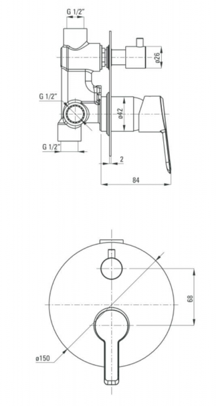 Смеситель для душа DEANTE ARNIKA, скрытый монтаж, хром