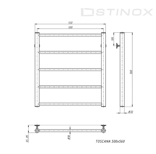 Полотенцесушитель Stinox Toscana бронза