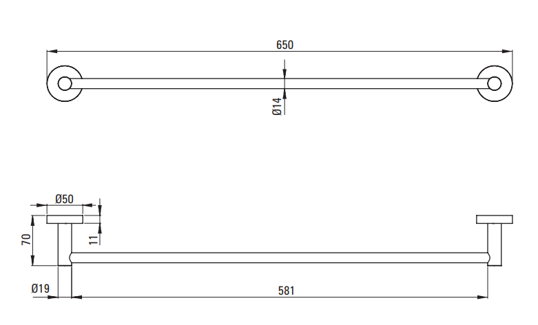 Deante Jasmin Держатель для полотенец настенный 650 мм, хром