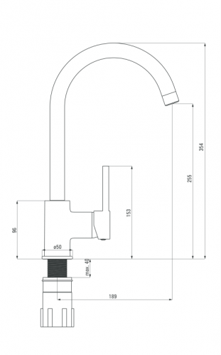 Смеситель для кухни с изливом U Deante Milin, черный