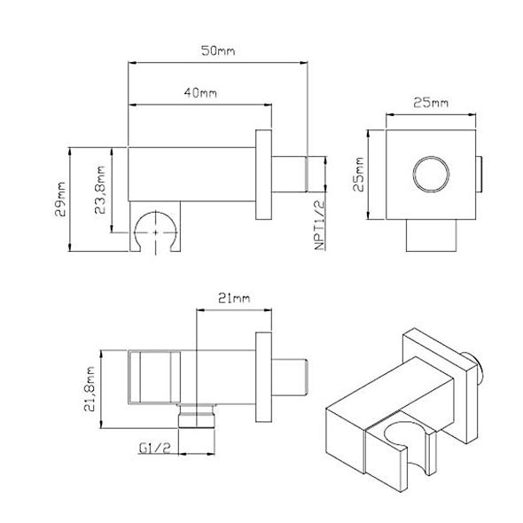 Душевая система скрытого монтажа Vincea  c термостатом, графит