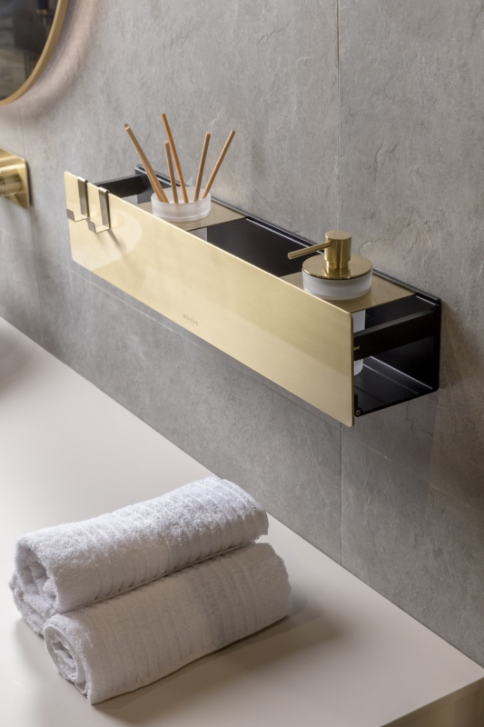 Полка для ванной комнаты Boheme золото брашированное (набор) 
