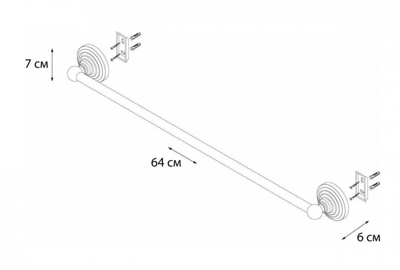 Полотенцедержатель трубчатый Fixsen Retro 60 см