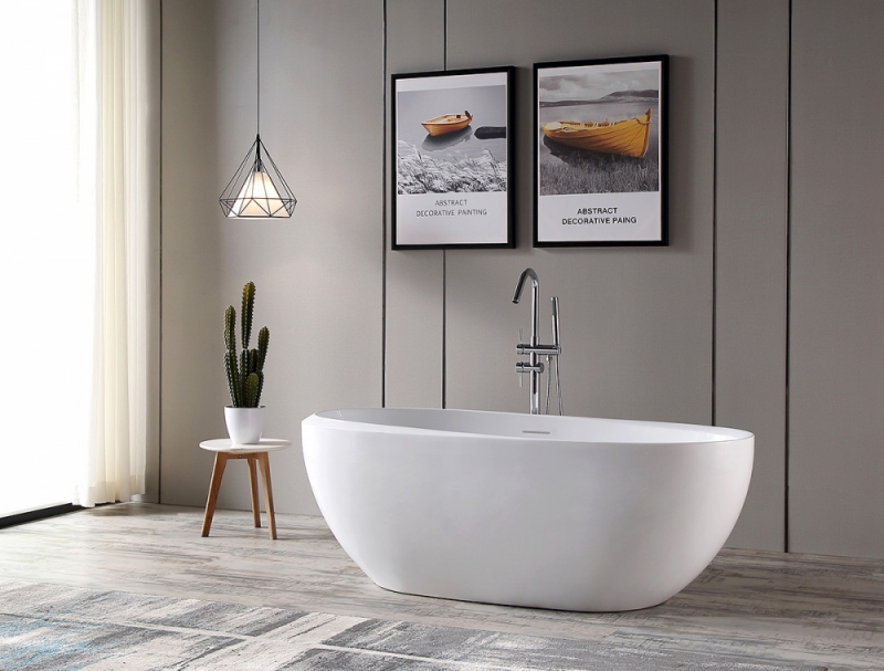 Акриловая ванна отдельностоящая ABBER  белая 170*80