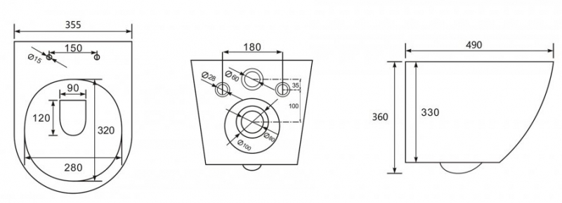 Унитаз ABBER Bequem  подвесной светло-бежевый матовый, безободковый 49*36