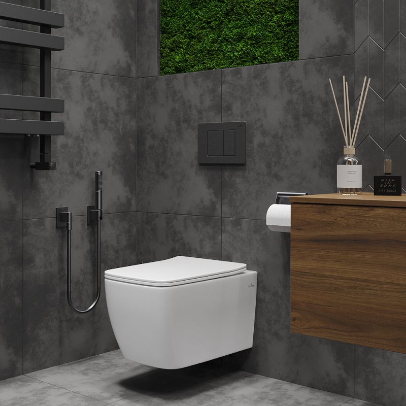 Унитаз подвесной Roxen Cube  36x51 с функцией биде и сиденьем дюропласт SoftClose