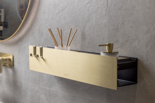 Полка для ванной комнаты Boheme золото брашированное (набор) 
