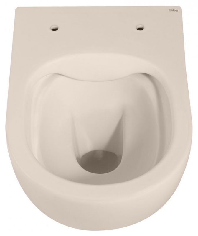 Унитаз ABBER Bequem  подвесной светло-бежевый матовый, безободковый 49*36