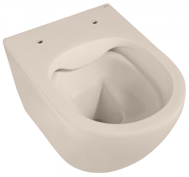 Унитаз ABBER Bequem  подвесной светло-бежевый матовый, безободковый 49*36
